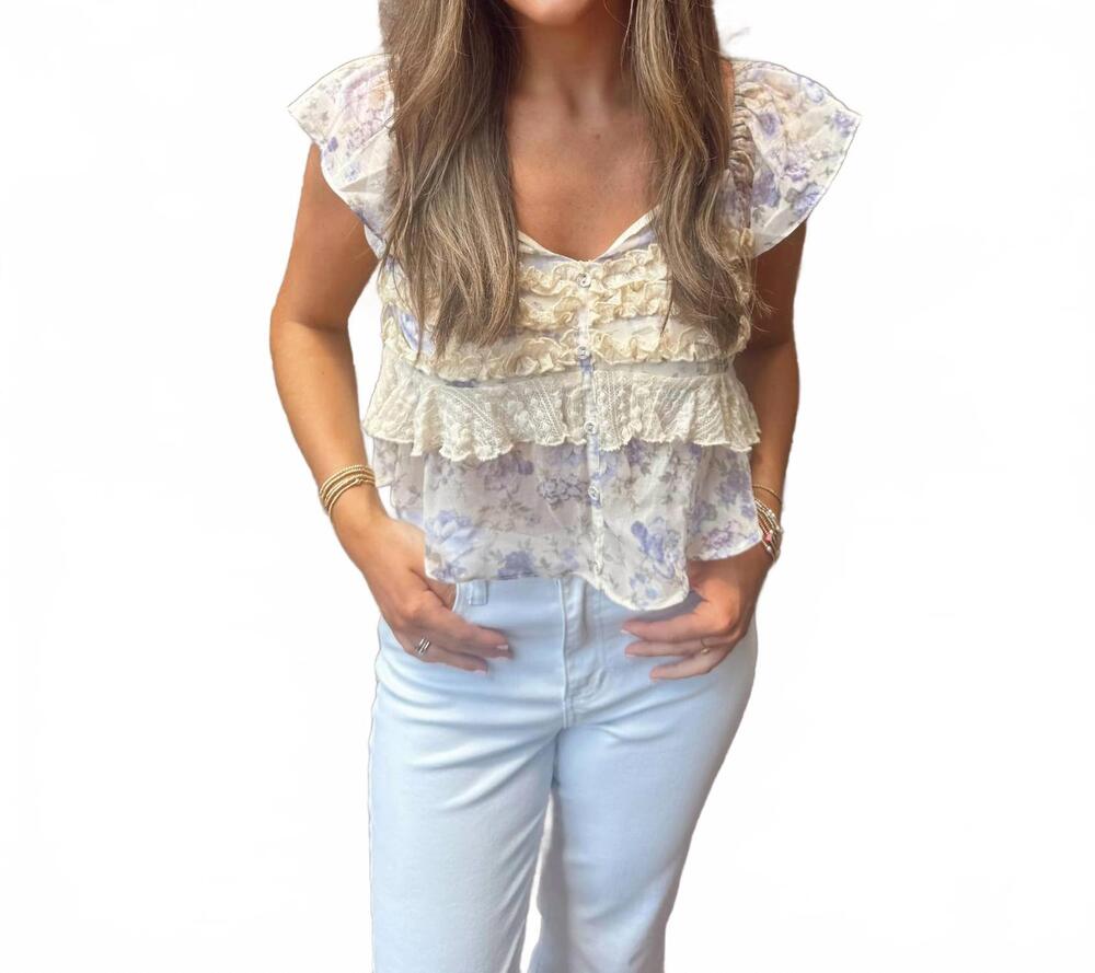 NEW BLUIVY haze v-neck top in lavender